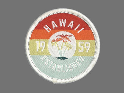 Hawaii Patch – HI Souvenir Travel Patch – Iron On – Applique 2"" Island Embellishment Souvenir Palm Trees Aloha