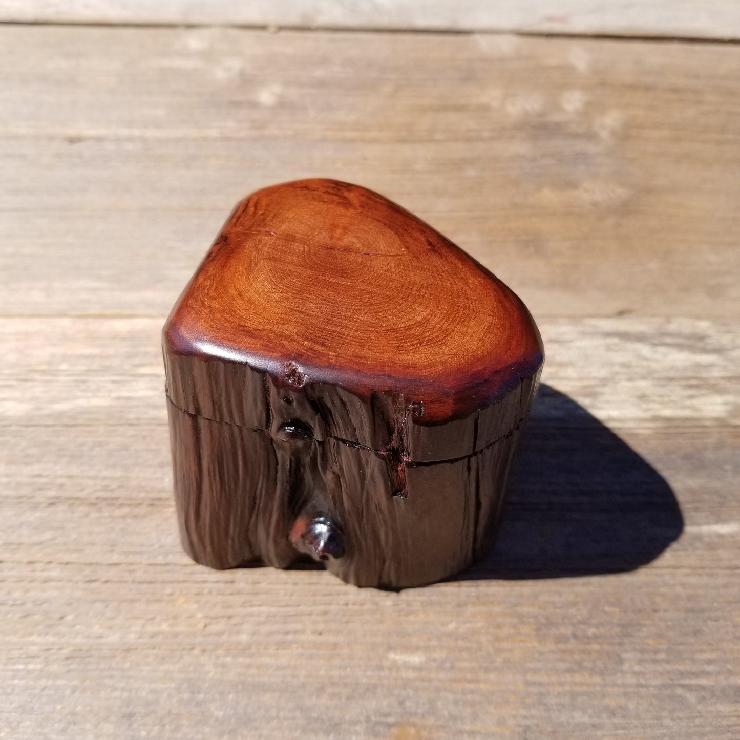 Handmade Wood Box with Redwood Rustic Handmade Ring Box California Redwood #370 Christmas Gift Anniversary Gift Ideas