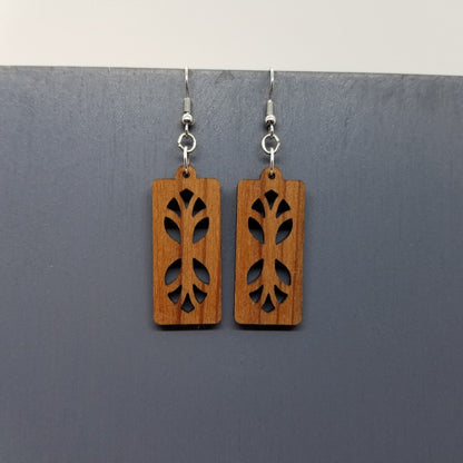 Wood Earrings - Cutout Branches or Tree Earrings - Dangle Earrings - CA Souvenir Keepsake - Anniversary Gift