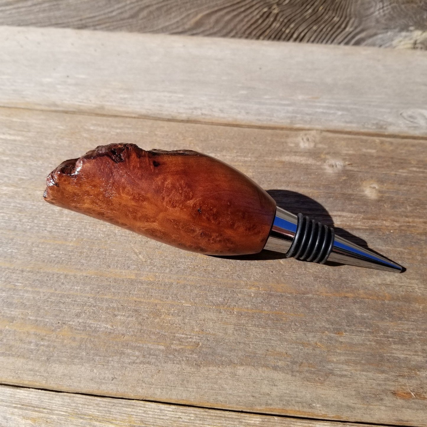 Wine Stopper Redwood Live Edge Rustic Redwood Burl - #575 Hand Turned Handmade Wine Lover Gift - Wood Gift