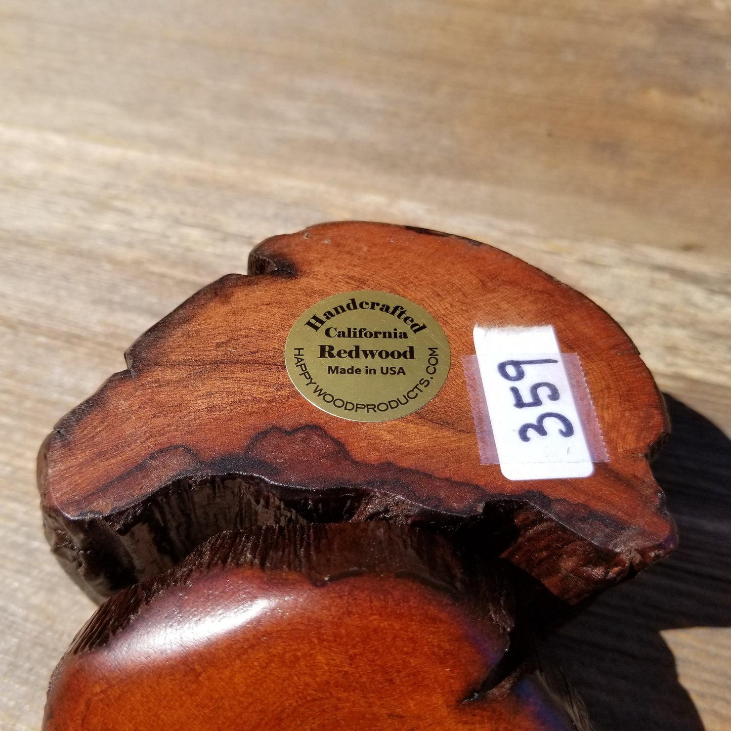 Wood Ring Box Redwood Rustic Handmade California Storage Live Edge Mini #359 Birthday Gift Christmas Gift Mother's Day Gift