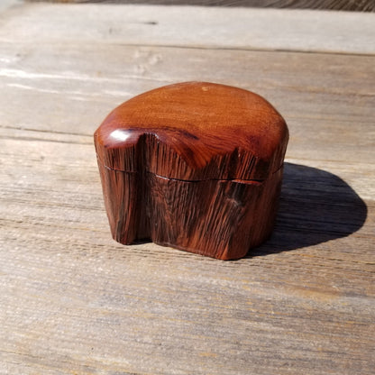 Wood Ring Box Redwood Rustic Handmade California Redwood #516 Jewelry Box Storage Box Token Ashes