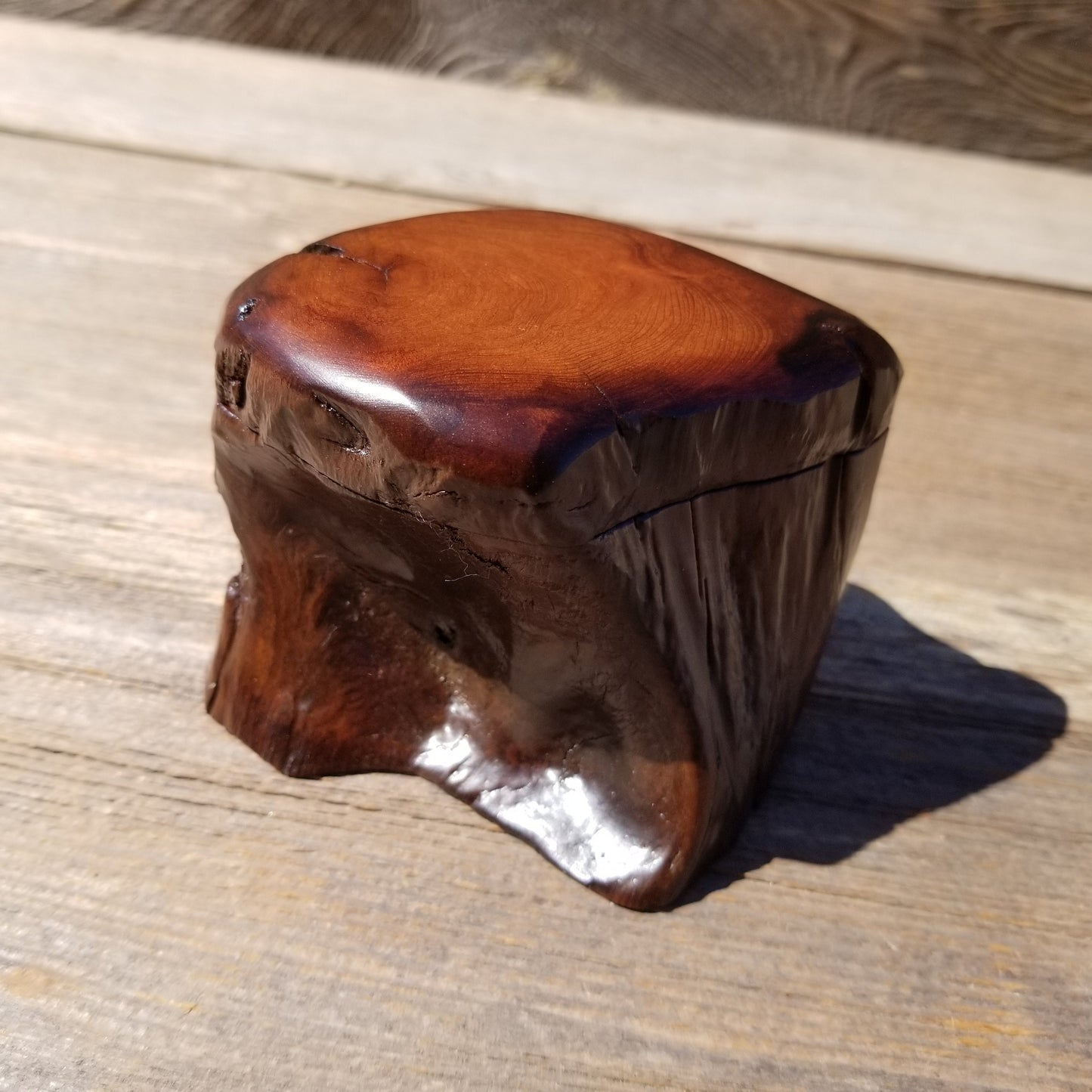 Wood Ring Box Redwood Rustic Handmade California Storage Live Edge Mini #360 Birthday Gift Christmas Gift Mother's Day Gift