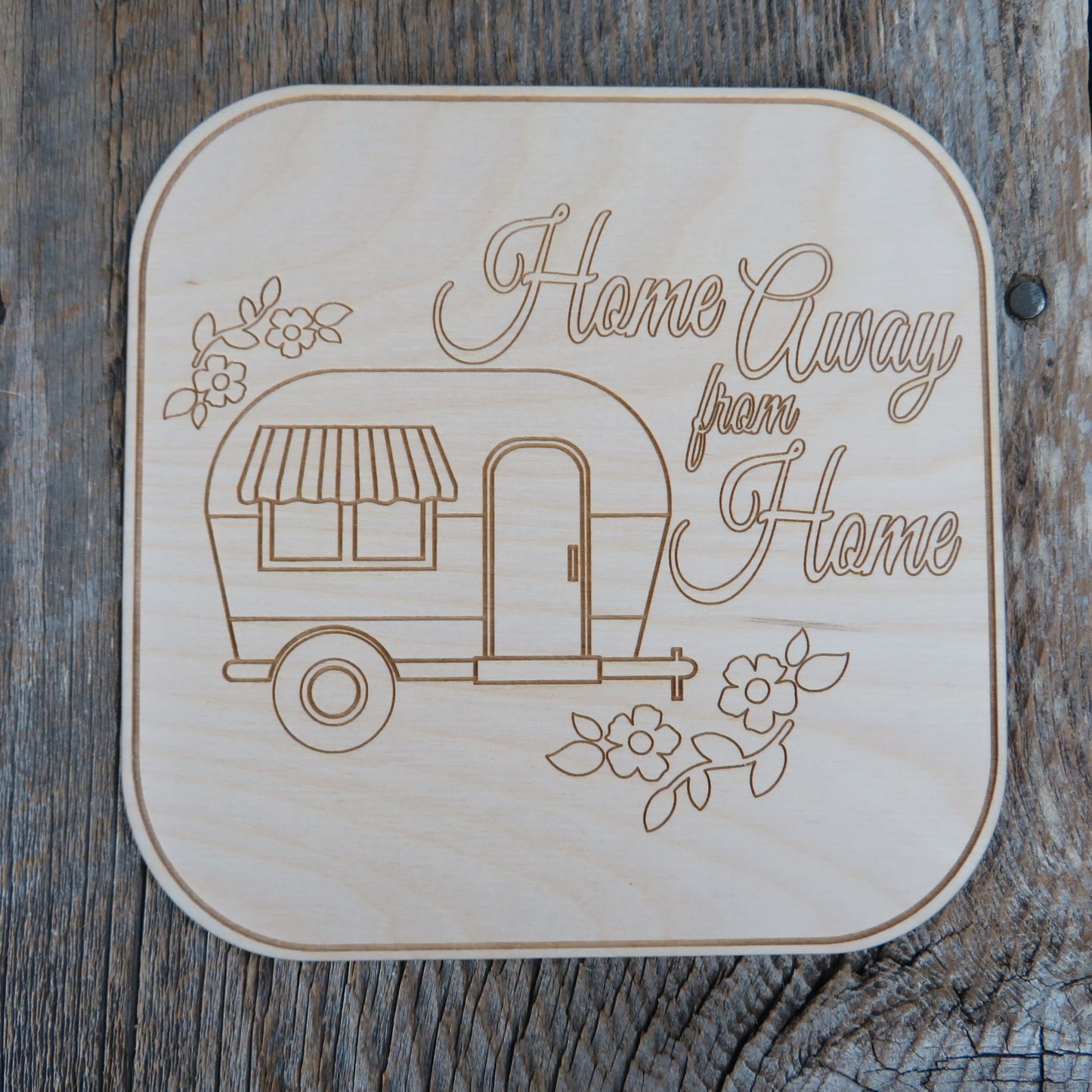 Color Your Own Wood Art ONLY DIY - Home Away From Home Trailer Wood Trivet - Coloring Project - Adult Craft Project Supply - Relaxation Gift