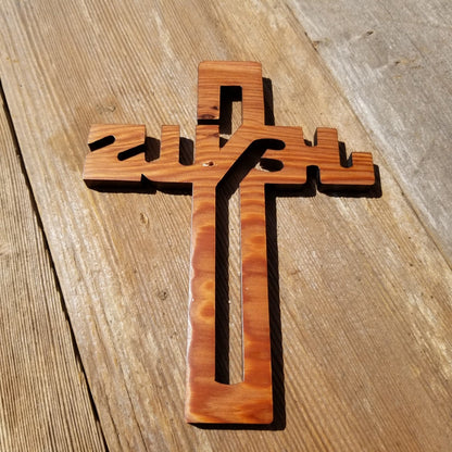 Wood Wall Cross - Jesus Cross - Wooden Cross - Wall Cross - Redwood Wall Hanging - Cross For Wall - 7.5"