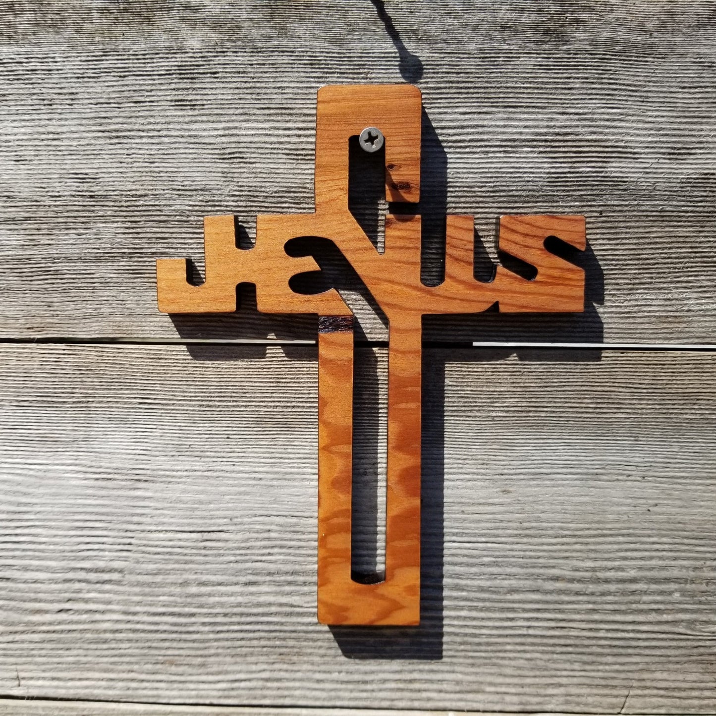 Wood Wall Cross - Jesus Cross - Wooden Cross - Wall Cross - Redwood Wall Hanging - Cross For Wall - 7.5"