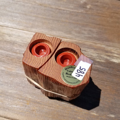 Redwood Salt and Pepper Shakers Set Souvenir California Handmade Rustic Unique Shape Handcrafted Wood Shakers Set #485