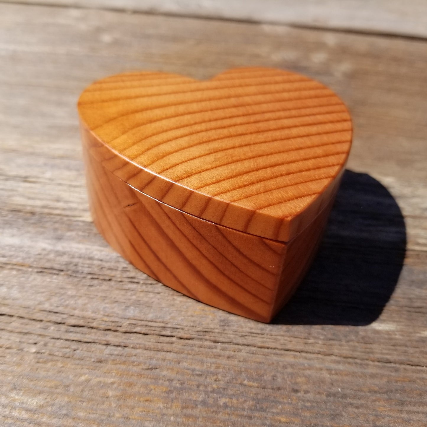 Handmade Wood Box with Redwood Heart Ring Box California Redwood #367 Christmas Gift Anniversary Gift Ideas