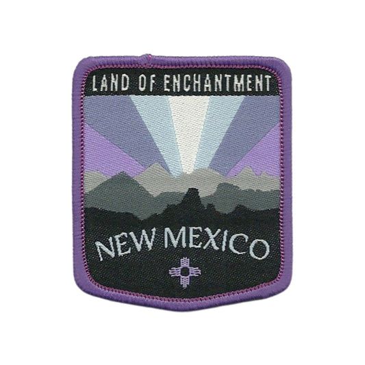 New Mexico Patch – Land of Enchantment – Travel Patch NM Souvenir Embellishment or Applique NM State 2.25" Iron On Purple