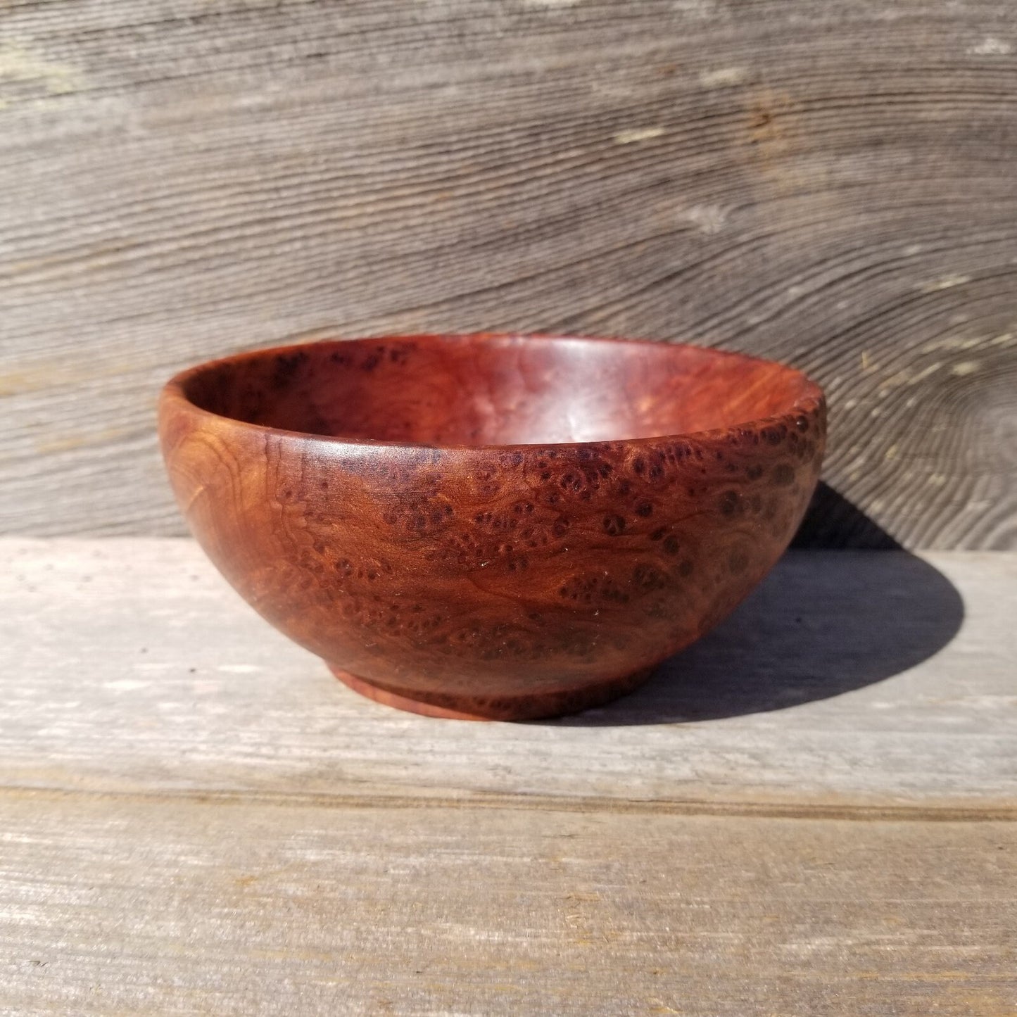 Redwood Bowl Burl Hand Turned 5.5 Inch Wood Salad Bowl Made out of Rare Redwood Gorgeous Grain #451