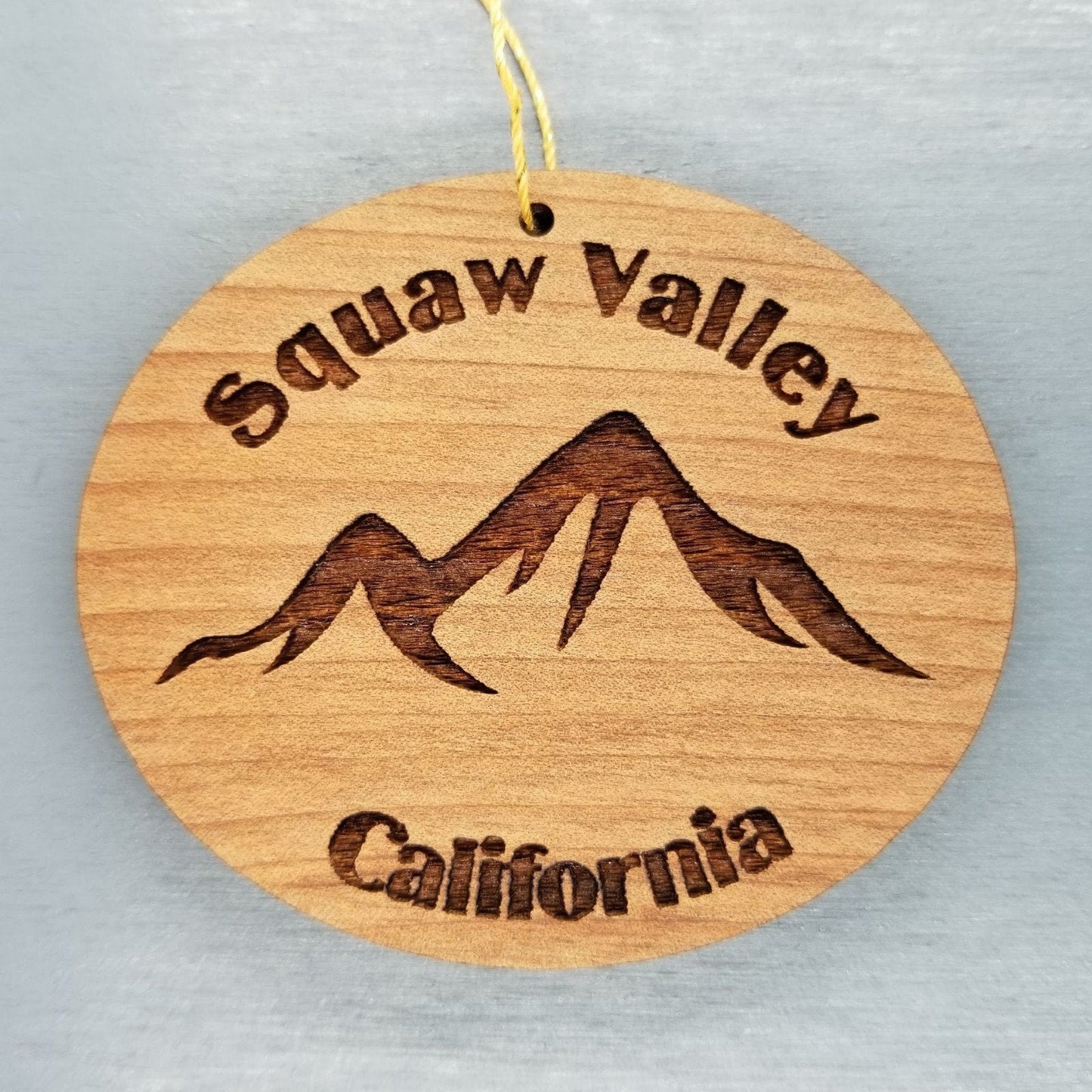 Squaw Valley Ornament California Souvenir Squaw Valley Ski Resort Handmade Wood Ornament