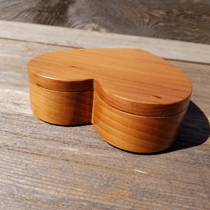 Wood Heart Box with California Redwood Jewelry Box - Ring Box - Handmade #259 Christmas Gift - Anniversary Gift - Mother's Day Gift Idea