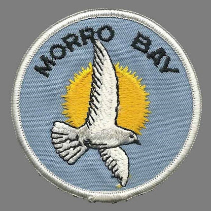 California Patch – Morro Bay Seagull – Vintage Morro Bay Souvenir Travel Badge Emblem 3"