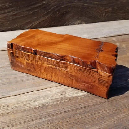 Wood Valet Box Curly Redwood Tree Engraved Rustic Handmade CA Storage #497 Handcrafted Christmas Gift Engagement Gift for Men Jewelry