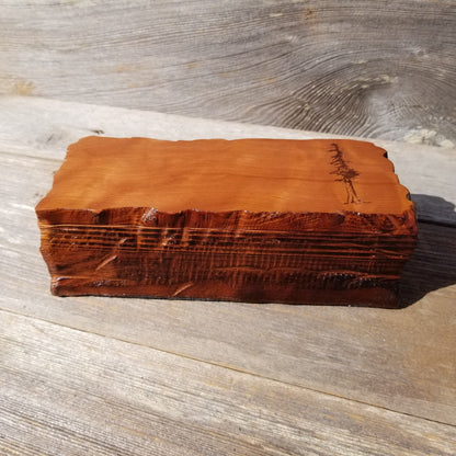 Redwood Jewelry Box Curly Wood Engraved Rustic Handmade California #446 Memento Box, Mom Gift, Anniversary Gift