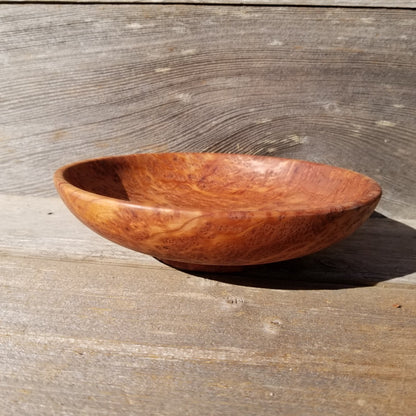 Handmade Wood Bowl Redwood Bowl Deep Plate 7.5 Inch California USA #441 Hand Turned Shallow Bowl Redwood Burl