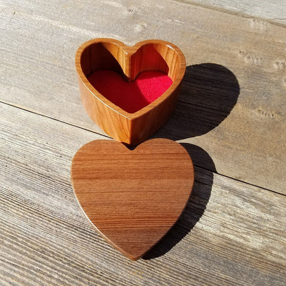 Handmade Wood Box with Redwood Heart Ring Box California Redwood #337 Engagement Ring Box Wedding Proposal