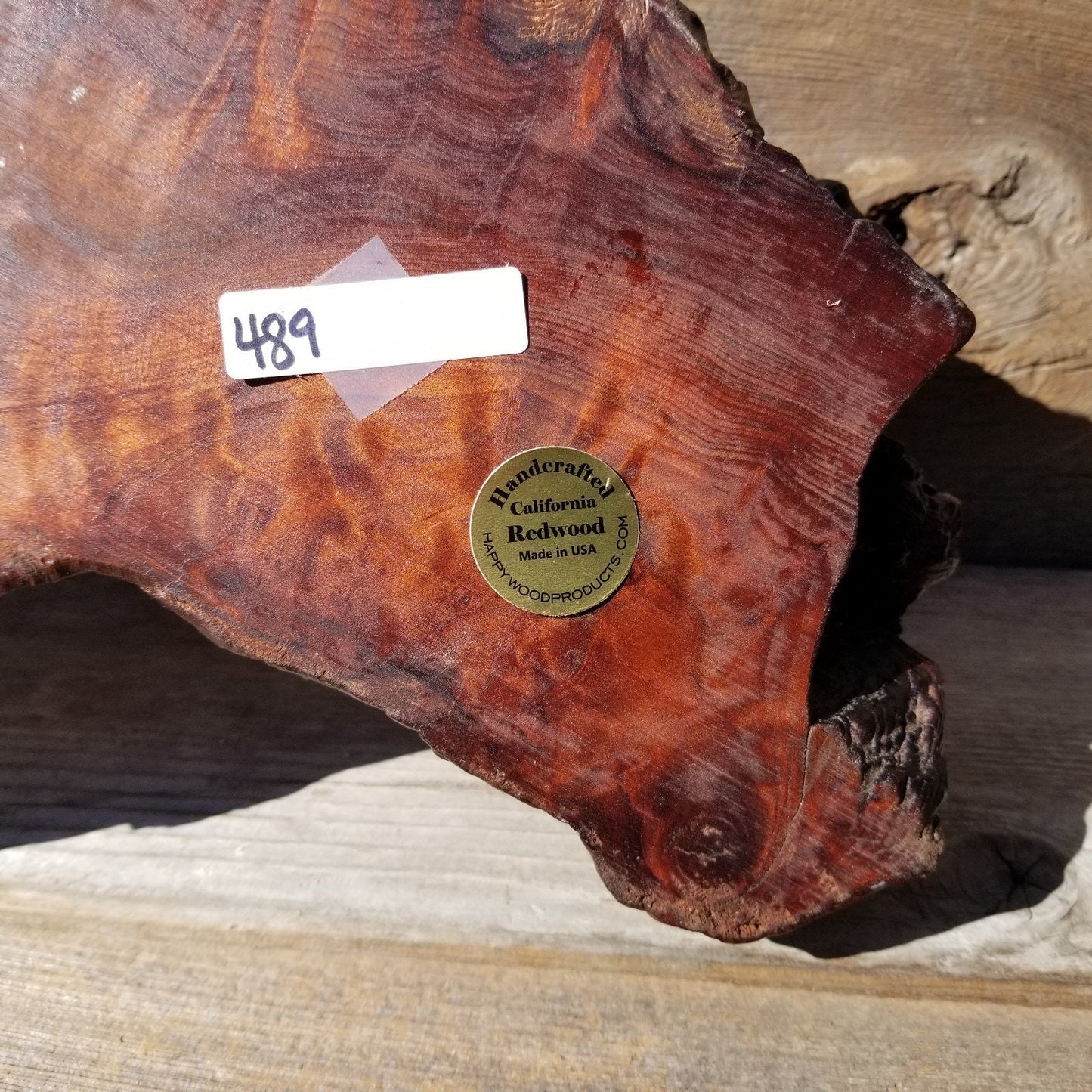 Wood Wall Clock Redwood Burl Hanging Art Rustic Slab #489 Anniversary Gift One of a Kind Unique Gift Handmade LG