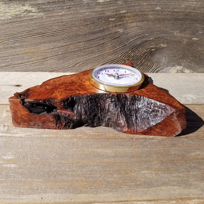 Wood Desk Clock Handmade California Redwood Burl Table Shelf #564 Birthday Gift Wedding Gift Engagement Gift Housewarming Gift