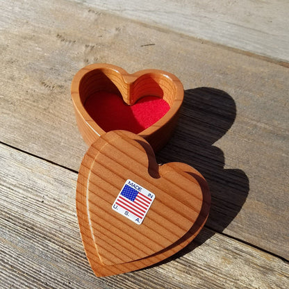 Handmade Wood Box with Redwood Heart Ring Box California Redwood #327 Engagement Ring Box Wedding Proposal