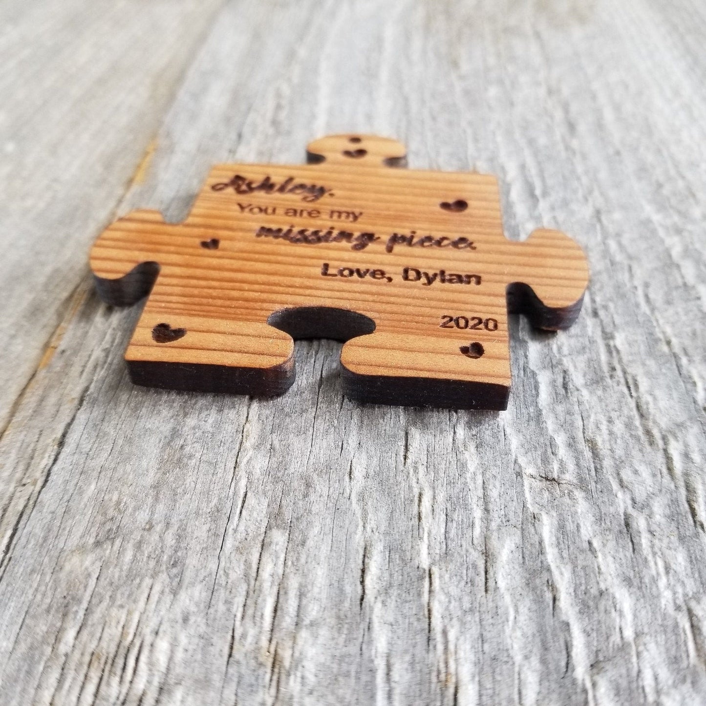 Anniversary Gift Ornament You Are My Missing Piece Wood Puzzle Piece Christmas