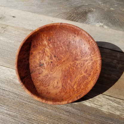 Handmade Wood Bowl Redwood Bowl Deep Plate 7.5 Inch California USA #441 Hand Turned Shallow Bowl Redwood Burl