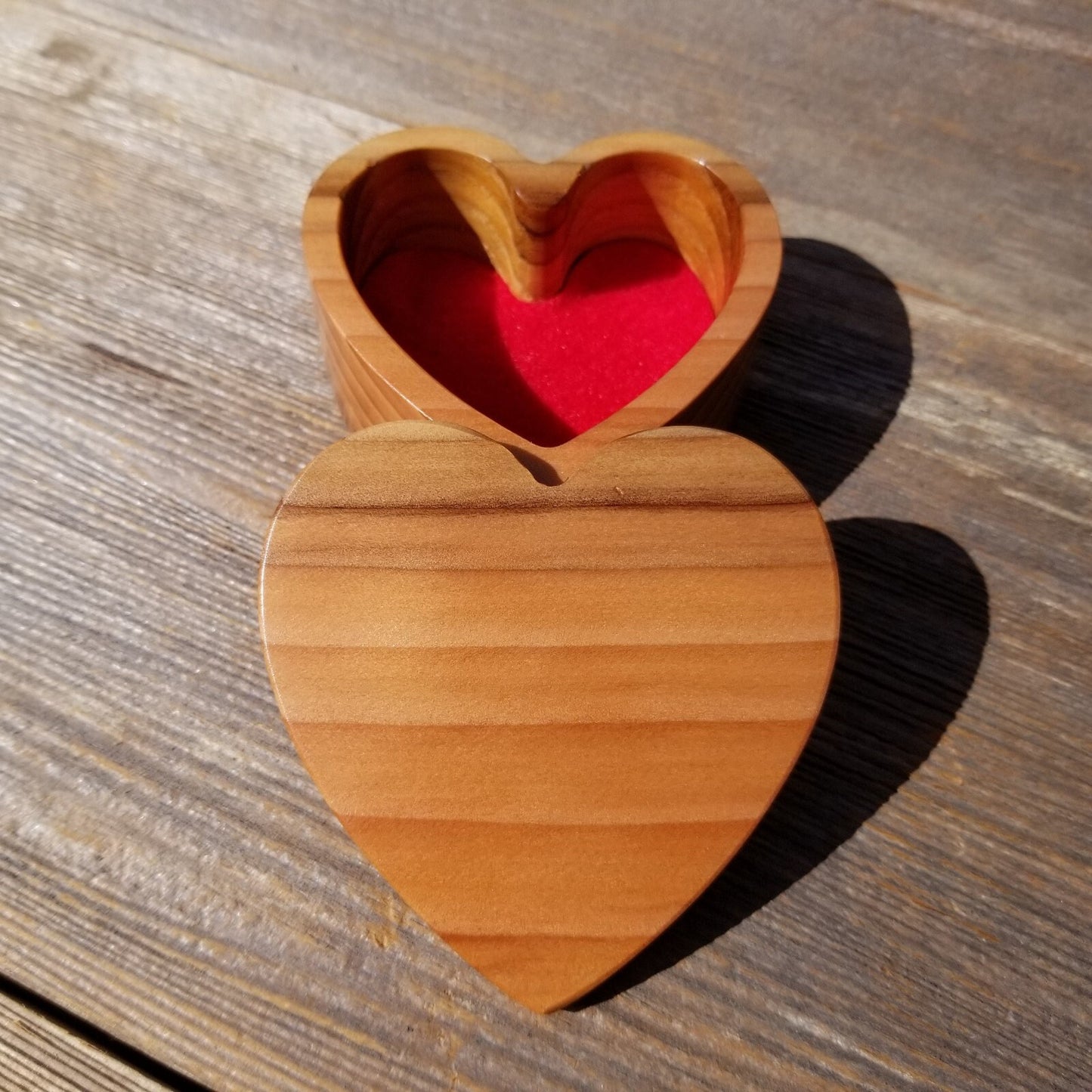 Handmade Wood Box with Redwood Heart Ring Box California Redwood #456 Christmas Gift Anniversary Gift Mothers Day Ideas