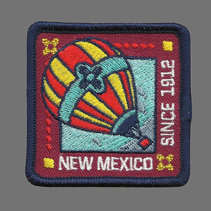 New Mexico Patch – Hot Air Balloon – Travel Patch NM Souvenir Embellishment or Applique NM State 2.25" Iron On Square