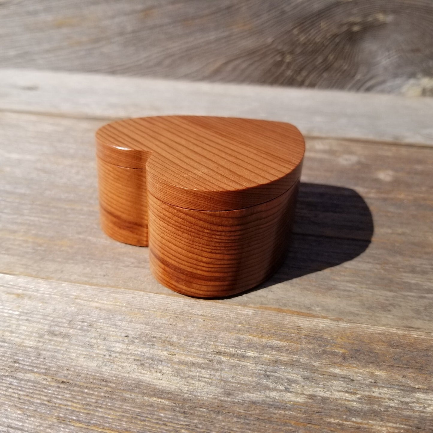 Handmade Wood Box with Redwood Heart Ring Box California Redwood #453 Christmas Gift Anniversary Gift Ideas