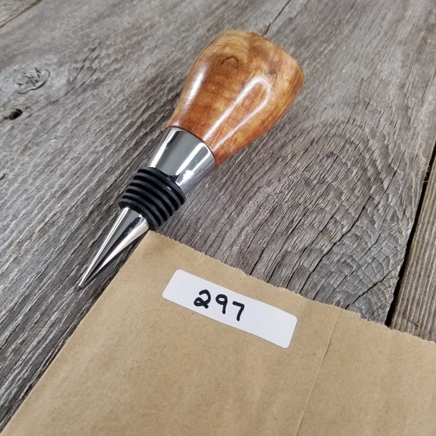 Wine Stopper Redwood - Wood Live Edge Rustic Redwood Burl #297 Anniversary Gift