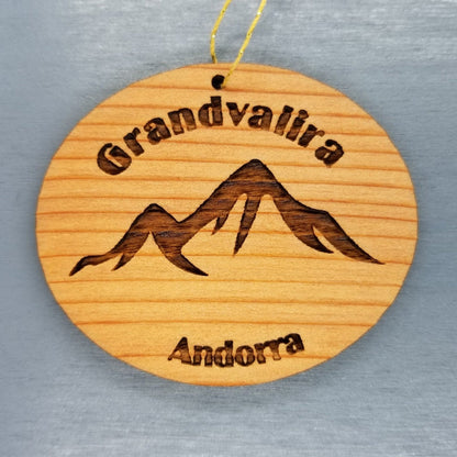 Grandvalira Andorra Ornament Wood Ornament Souvenir Mountain Ski Resort Skiing Skier