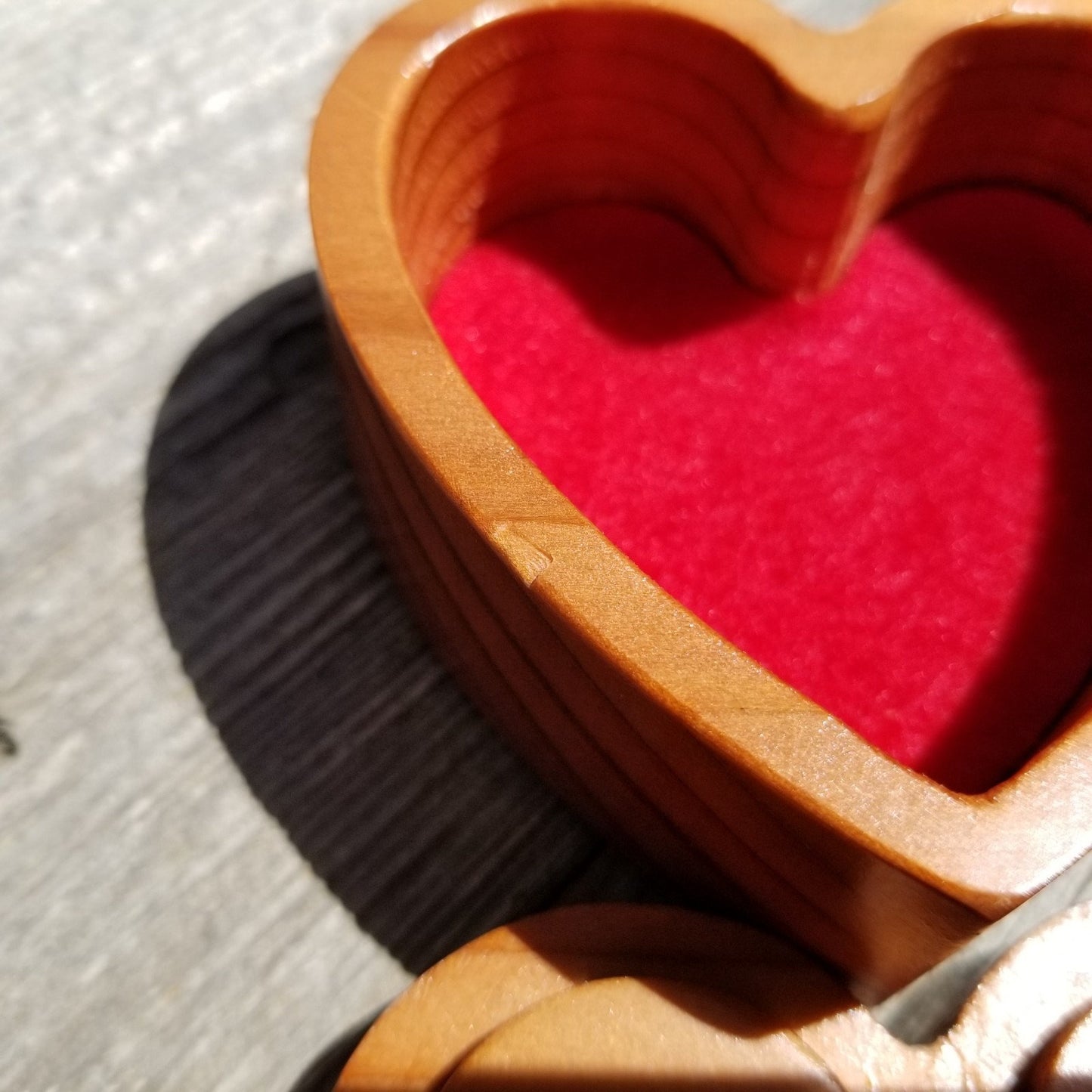 Redwood Heart Wood Box Ring Box Engagement Ring Box #273