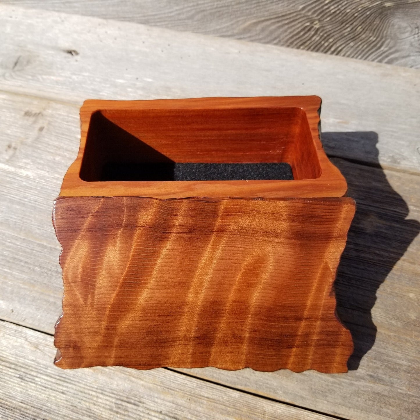 Handmade Wood Box with Redwood Rustic Handmade Jewelry Box California Redwood Storage Box #449 Coin Box Stash Mom Gift Trinkets Memories