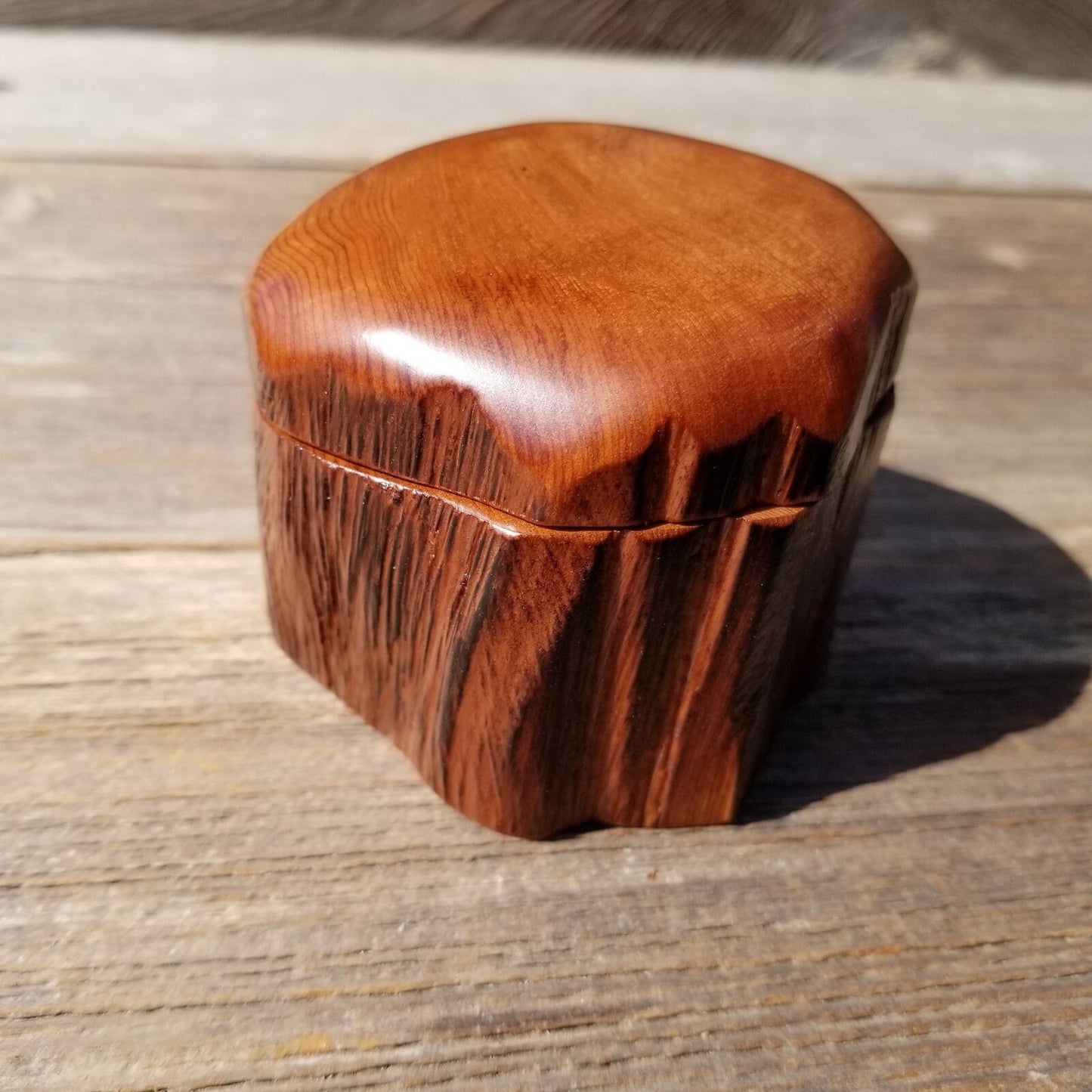 Wood Ring Box Redwood Rustic Handmade California Redwood Jewelry Box Storage Box Token Ashes #511