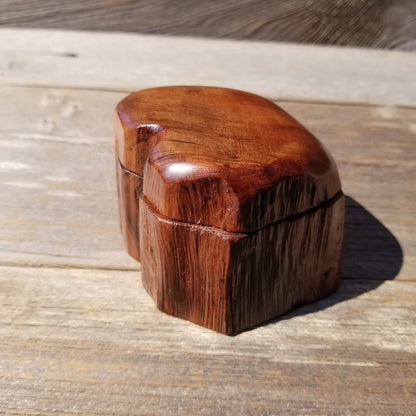 Wood Ring Box Redwood Rustic Handmade California #517 Storage Live Edge Mini Birthday Gift Christmas Gift Mother's Day Gift