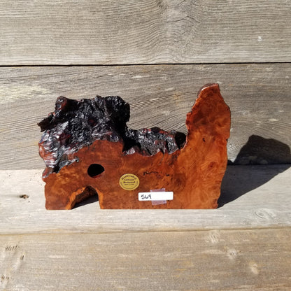 Wood Clock Desk Office Mantel Redwood Burl #569 Handmade in USA Gift for Him - Gift for Her - Unique Christmas Gift