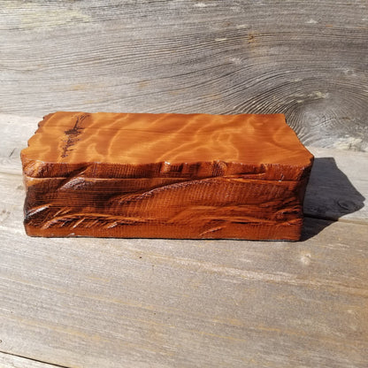 Redwood Jewelry Box Curly Wood Engraved Rustic Handmade California #446 Memento Box, Mom Gift, Anniversary Gift