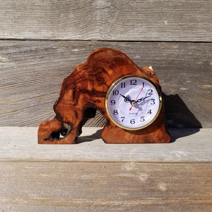 Redwood Wood Desk Clock Mantle Office #568  Gifts for Men Sitting Wood Shelf Retirement Gift Coworker Gift Corporate Gift