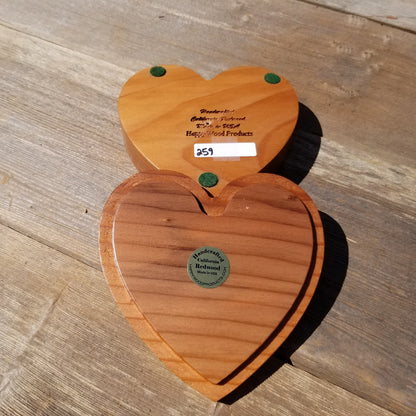 Wood Heart Box with California Redwood Jewelry Box - Ring Box - Handmade #259 Christmas Gift - Anniversary Gift - Mother's Day Gift Idea