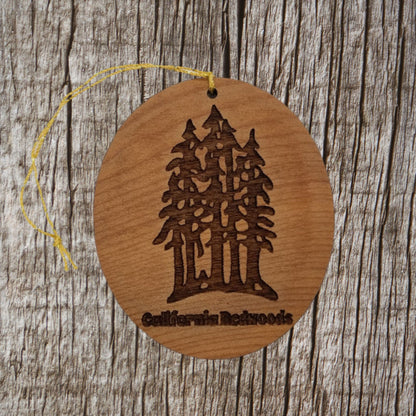 California Redwoods Ornament Forest Trees Christmas Handmade Wood Ornament Made in USA Souvenir Laser Cut Travel Gift