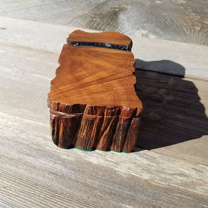 Wood Jewelry Box Rustic Handmade California Redwood Storage Live Edge #335 Birthday Gift Christmas Gift Mother's Day Gift