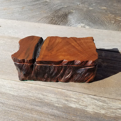 Wood Jewelry Box Rustic Handmade California Redwood Storage Live Edge #335 Birthday Gift Christmas Gift Mother's Day Gift