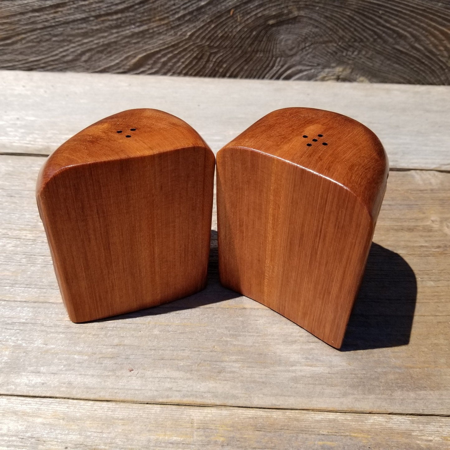 Wood Salt and Pepper Shakers Redwood Rustic Handmade #478 California Cabin Lodge Man Cave Camping Gift for Men