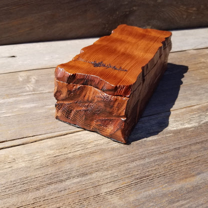 Wood Valet Box Curly Redwood Tree Engraved Rustic Handmade CA Storage #509 Handcrafted Christmas Gift Engagement Gift for Men Jewelry