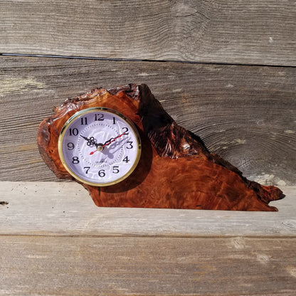 Redwood Burl Wood Clock Mantle Desk #570 Office Gifts for Men Sitting Table Shelf Mother's Day Father's Day Christmas One of a Kind Gift