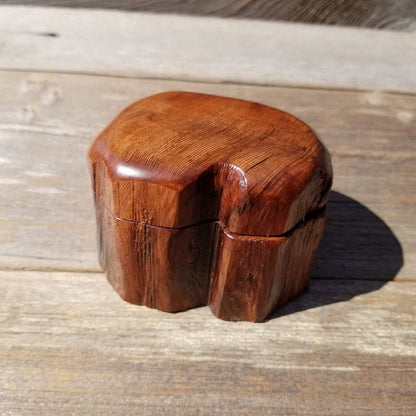 Wood Ring Box Redwood Rustic Handmade California #517 Storage Live Edge Mini Birthday Gift Christmas Gift Mother's Day Gift