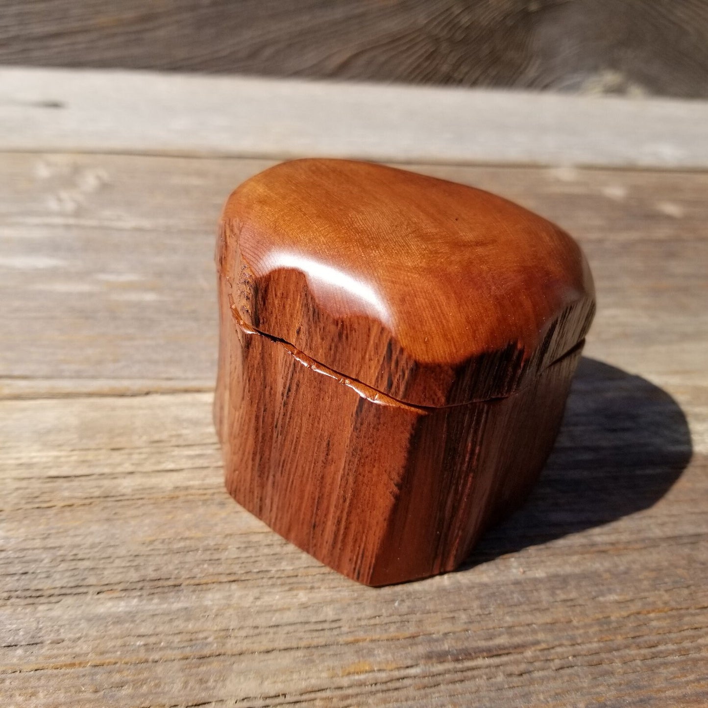 Wood Ring Box Redwood Rustic Handmade California Redwood Jewelry Box Storage Box Token Ashes #511