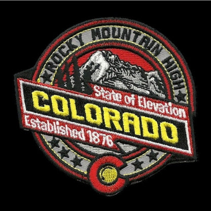 Colorado Patch – CO State of Elevation Rocky Mountain High Travel Patch CO Souvenir Embellishment or Applique 3.25" Souvenir