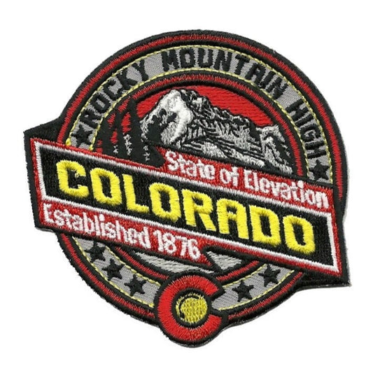 Colorado Patch – CO State of Elevation Rocky Mountain High Travel Patch CO Souvenir Embellishment or Applique 3.25" Souvenir