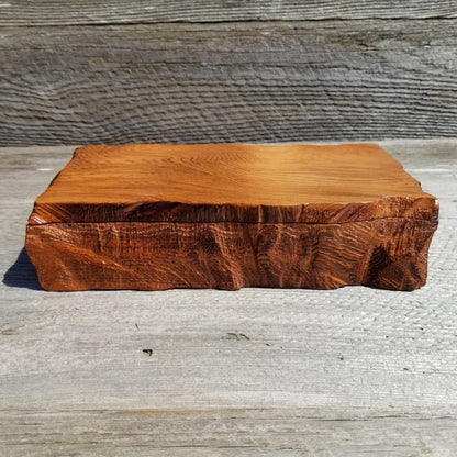 Wood Jewelry Box Redwood Rustic Handmade California Storage Live Edge #269